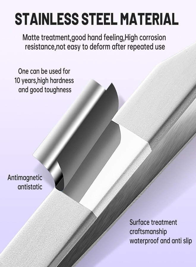 Natuhana High Precision Lash Tweezers for Individual and Volume Eyelash Extensions Premium Stainless Steel Curved Fiber Tip Professional Isolation Tweezer - Image 5